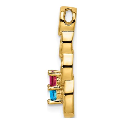 14K Yellow Gold 2-Stone Family Pendant Mounting – view 3