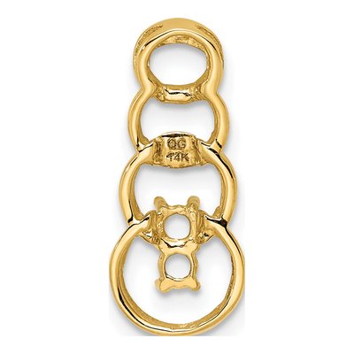 14K Yellow Gold 2-Stone Family Pendant Mounting – view 4