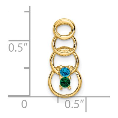 14K Yellow Gold 2-Stone Family Pendant Mounting – view 5