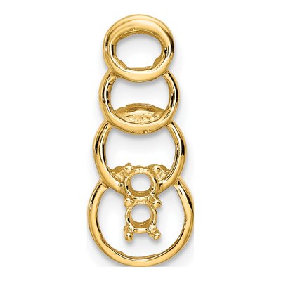 14K Yellow Gold 2-Stone Family Pendant Mounting – view 6