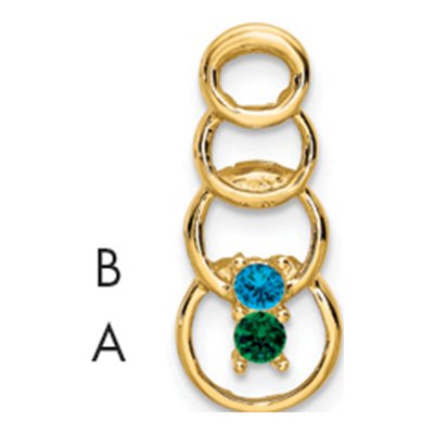 14K Yellow Gold 2-Stone Family Pendant Mounting
