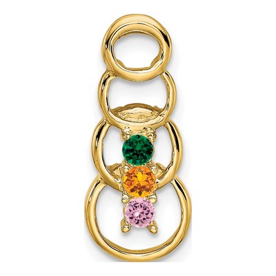 14K Yellow Gold Personalized 3-Stone Family Pendant Mounting – view 2