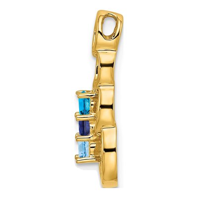 14K Yellow Gold Personalized 3-Stone Family Pendant Mounting – view 3