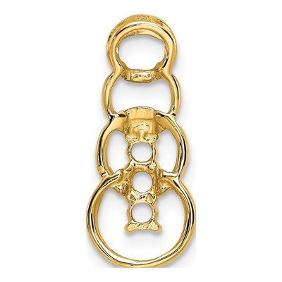14K Yellow Gold Personalized 3-Stone Family Pendant Mounting – view 4