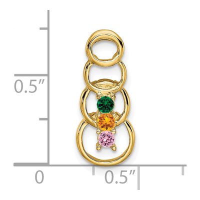 14K Yellow Gold Personalized 3-Stone Family Pendant Mounting – view 5