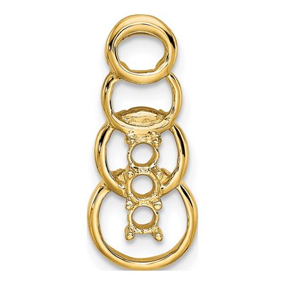 14K Yellow Gold Personalized 3-Stone Family Pendant Mounting – view 6