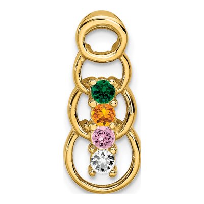 14K Yellow Gold Personalized 4-Stone Family Pendant Mounting – view 2