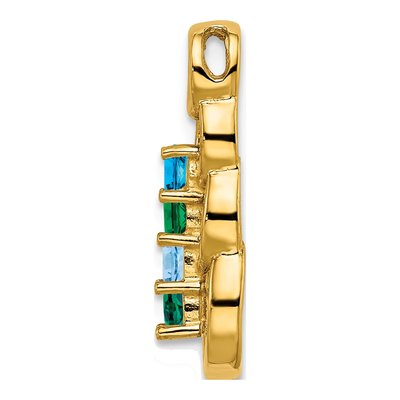 14K Yellow Gold Personalized 4-Stone Family Pendant Mounting – view 3