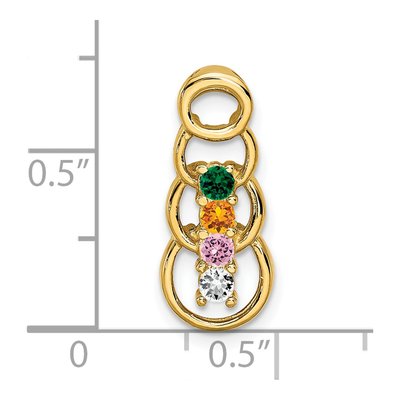 14K Yellow Gold Personalized 4-Stone Family Pendant Mounting – view 5