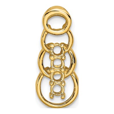 14K Yellow Gold Personalized 4-Stone Family Pendant Mounting – view 6
