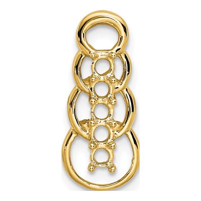 14K Yellow Gold Personalized 5-Stone Family Pendant Mounting – view 6