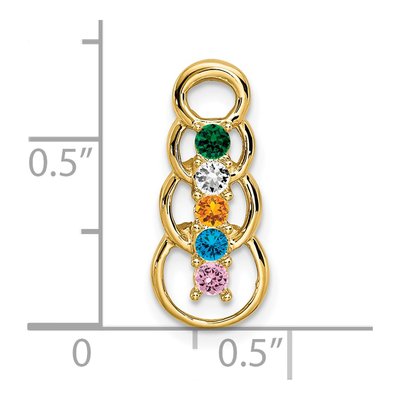 14K Yellow Gold 5-Stone Family Pendant – view 5