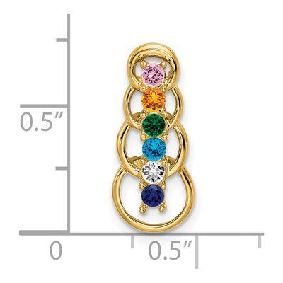 14K Yellow Gold 6-Stone Family Pendant Mounting – view 5