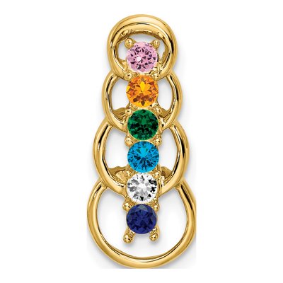 14K Yellow Gold 6-Stone Family Pendant – view 2