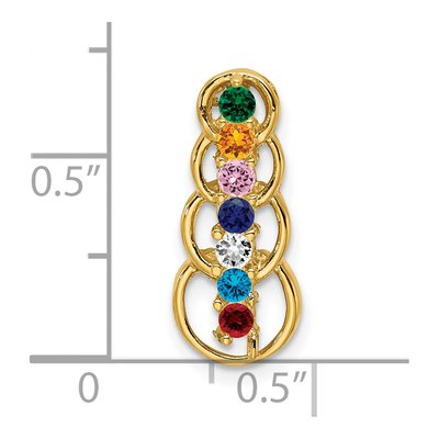14K Yellow Gold Personalized 7-Stone Family Pendant – view 5
