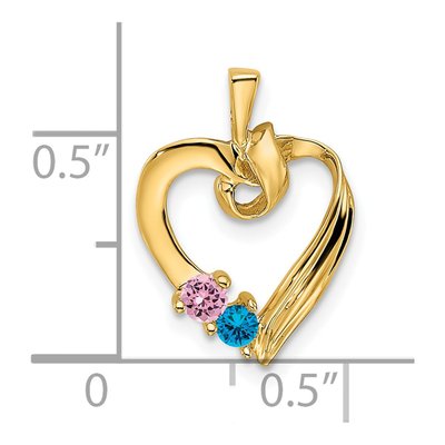 14K Yellow Gold 2-Stone Family Pendant Mounting – view 5