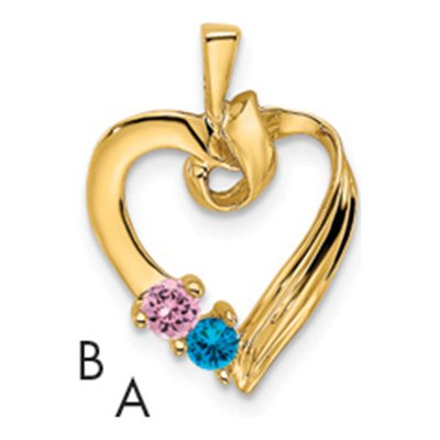 14K Yellow Gold 2-Stone Family Pendant Mounting