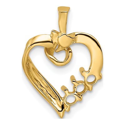 14K Yellow Gold Personalized Family Pendant Mounting – view 4
