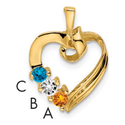 14K Yellow Gold Personalized Family Pendant Mounting