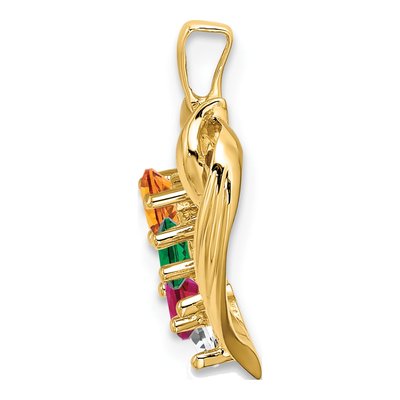 14K Yellow Gold Personalized 4-Stone Family Pendant Mounting – view 3
