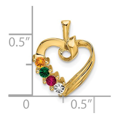 14K Yellow Gold Personalized 4-Stone Family Pendant Mounting – view 5