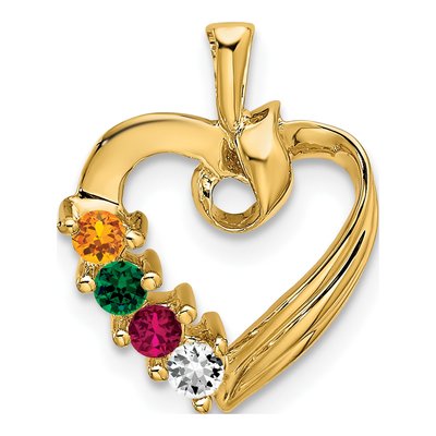 14K Yellow Gold 4-Stone Family Pendant – view 2