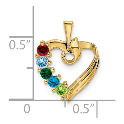 14K Yellow Gold 5-Stone Family Pendant Mounting – view 5