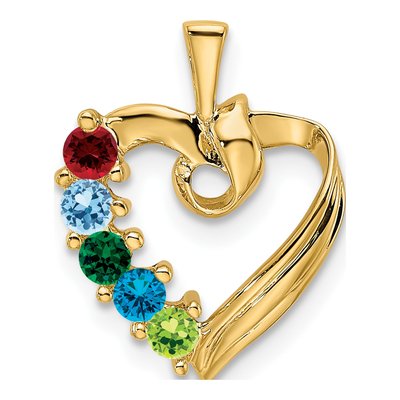 14K Yellow Gold 5-Stone Family Pendant – view 2
