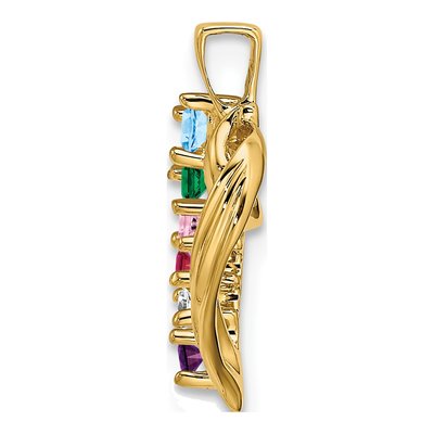 14K Yellow Gold Personalized 6-Stone Family Pendant Mounting – view 3