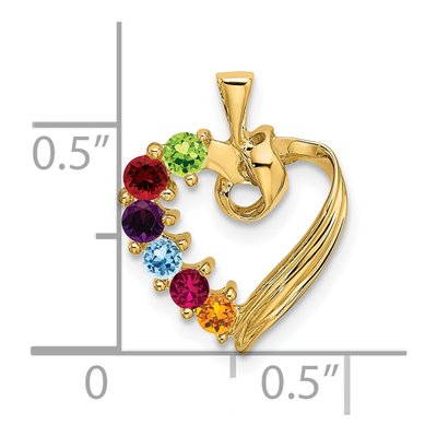 14K Yellow Gold Personalized 6-Stone Family Pendant Mounting – view 5