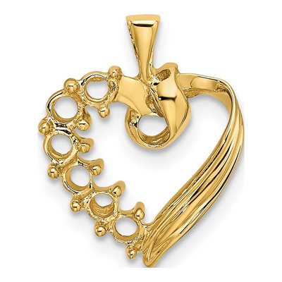 14K Yellow Gold Personalized 6-Stone Family Pendant Mounting – view 6