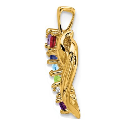 14K Yellow Gold Personalized 7 Stone Family Pendant – view 3