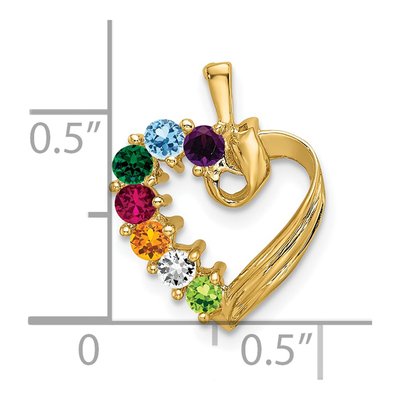 14K Yellow Gold Personalized 7 Stone Family Pendant – view 5