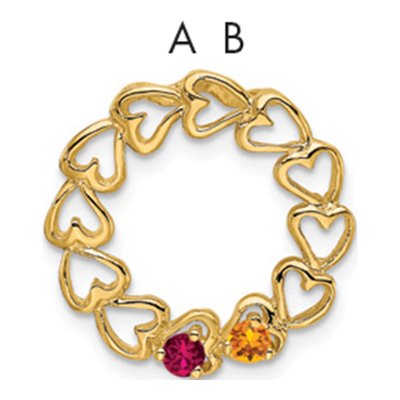 14K Yellow Gold Personalized 2-Stone Family Pendant