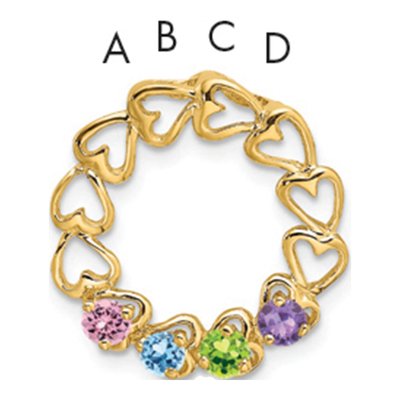 14K Yellow Gold Personalized Family Pendant Mounting