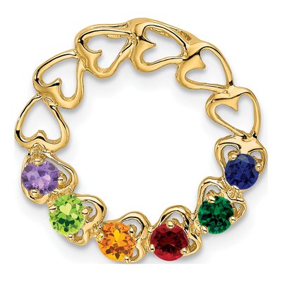 14K Yellow Gold 6-Stone Family Pendant Mounting – view 2