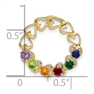 14K Yellow Gold 6-Stone Family Pendant Mounting – view 5