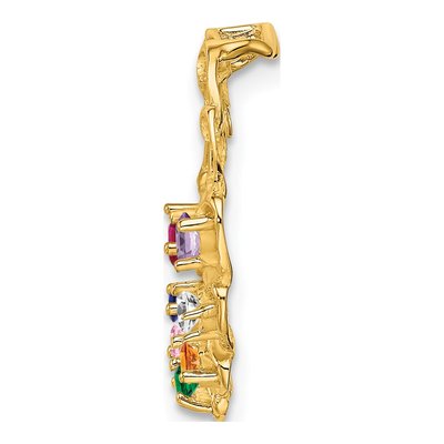 14K Yellow Gold 7-Stone Family Pendant Mounting – view 3