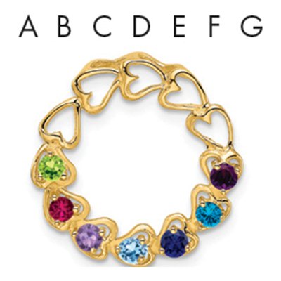 14K Yellow Gold 7-Stone Family Pendant Mounting