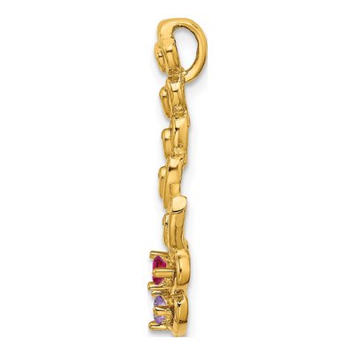 14K Yellow Gold 2-Stone Family Pendant Mounting – view 3