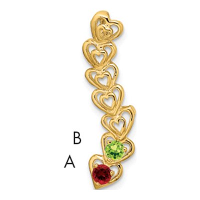14K Yellow Gold 2-Stone Family Pendant Mounting