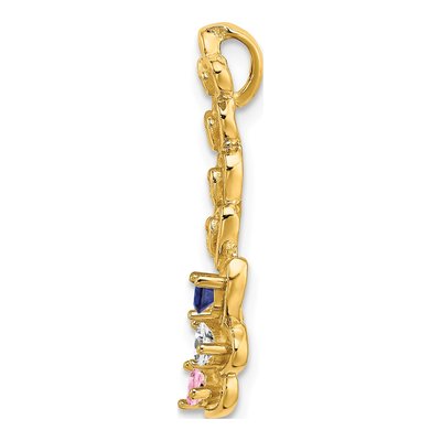 14K Yellow Gold 3-Stone Family Pendant Mounting – view 3