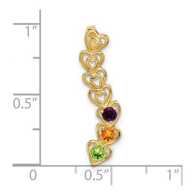 14K Yellow Gold 3-Stone Family Pendant Mounting – view 5