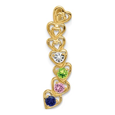 14K Yellow Gold Personalized 4-Stone Family Pendant – view 2