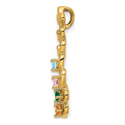 14K Yellow Gold Personalized 4-Stone Family Pendant – view 3