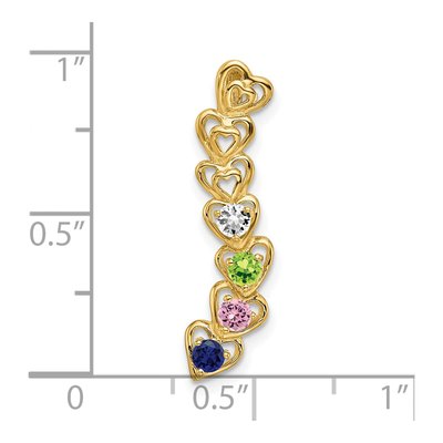 14K Yellow Gold Personalized 4-Stone Family Pendant – view 5