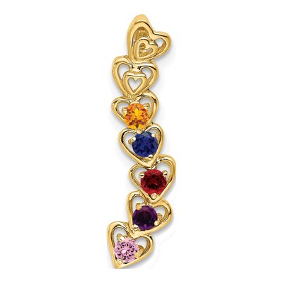 14K Yellow Gold 5-Stone Family Pendant Mounting – view 2