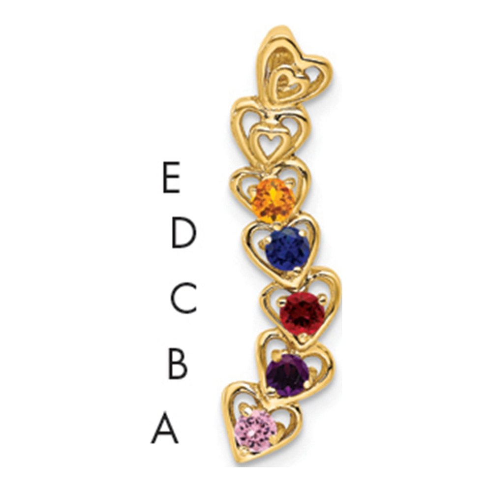 14K 5 Synthetic Stone Family Pendant