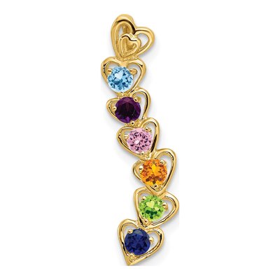 14K Yellow Gold Personalized 6-Stone Family Pendant Mounting – view 2