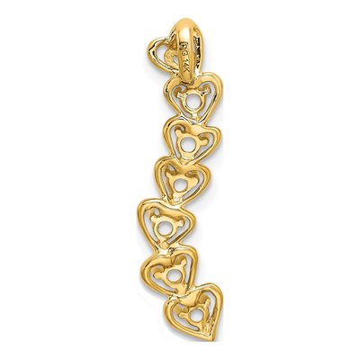 14K Yellow Gold Personalized 6-Stone Family Pendant Mounting – view 4